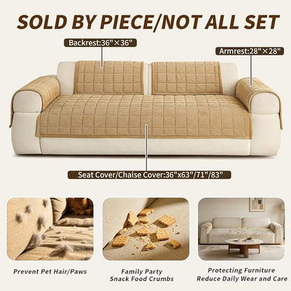 Velvet Couch Covers for Sectional Sofa Washable, Non-Slip L Shaped Sectional - Image 5