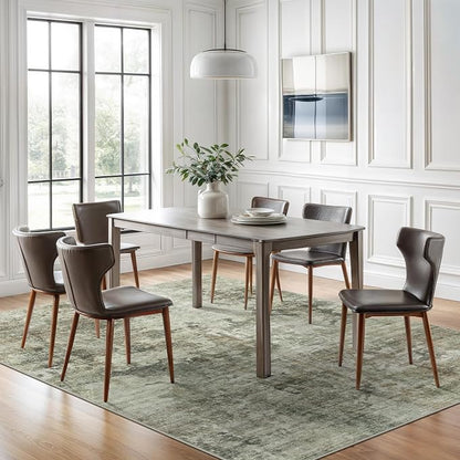 Soalmost Abstract Area Rug 6x9 for Living Room Washable Rugs Green Black | - Image 3