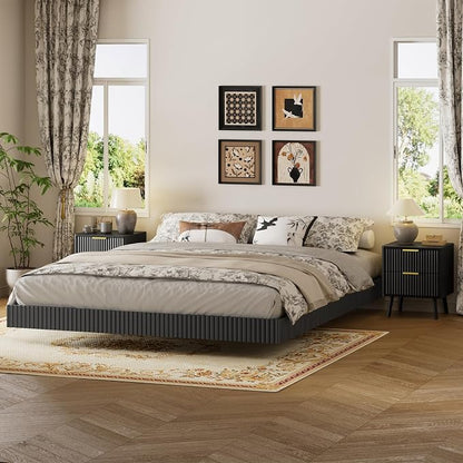 LYNSOM 3 Pieces King Bedroom Set, Floating Bed Frame - Image 3