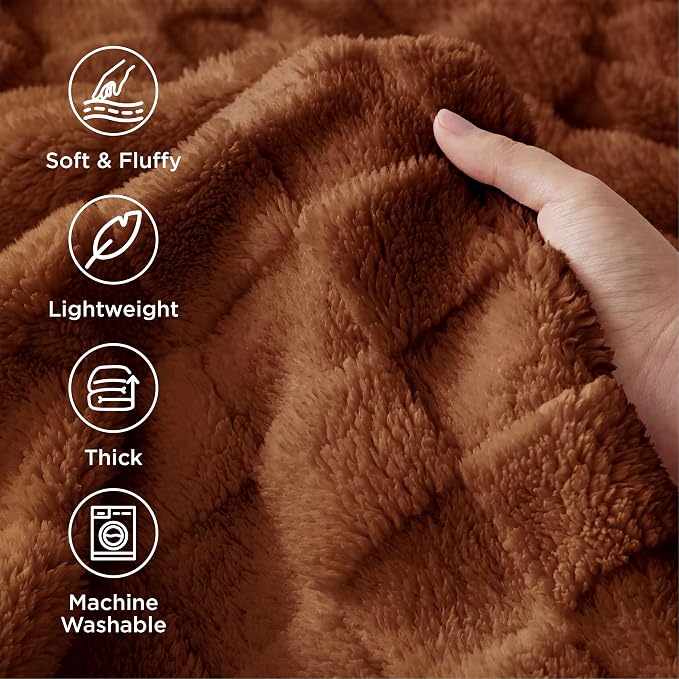 Bedsure GentleSoft Burnt Orange Throw Blanket - Image 3