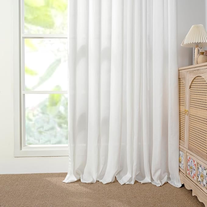 YoungsTex White Linen Curtains 84 Inch Length - Image 8