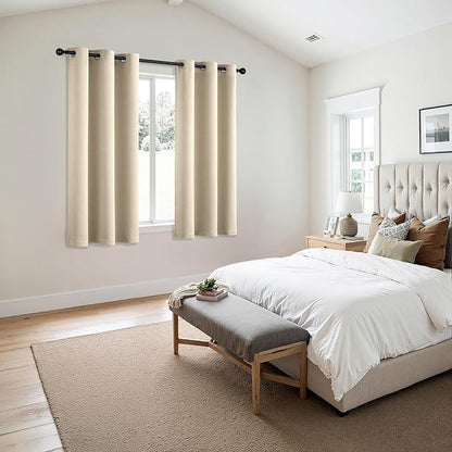 MIULEE Blackout Curtains for Bedroom 2 Panels 34 x 45 Inch Long Cream Beige | - Image 6
