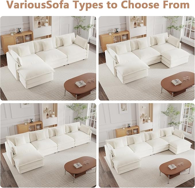 mikibama Modular Sectional Sofa, 146.5 Inch L Shaped Couch Set - Image 6