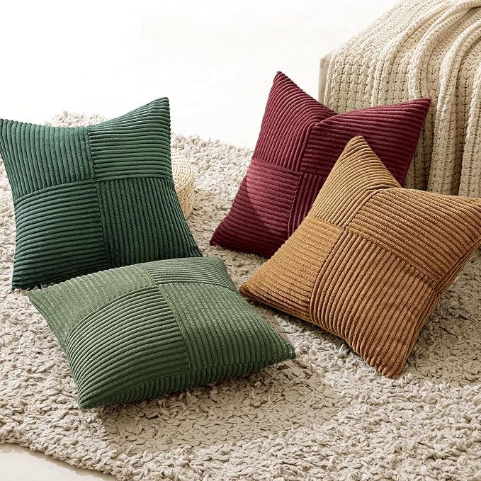 MIULEE Boho Christmas Green Decorative Throw Pillow Covers 20x20 Set of 4 - Image 5