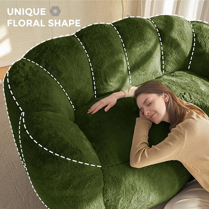 MAXYOYO Bean Bag Chair for Adults, Loveseat Floral Shaped Bean Bag Sofa - Image 6