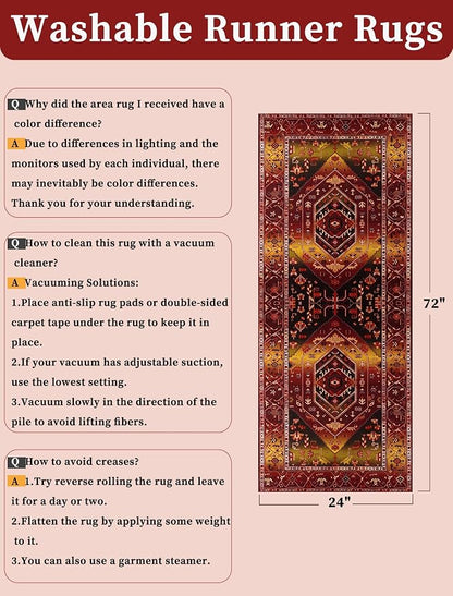 SERISSA 2x6 Washable Non Slip Boho Runner Rug - Image 6