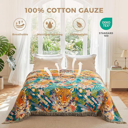 LUTBM Throw Blanket for Couch Sofa Soft Cotton Summer Blankets for Bedroom - Image 3
