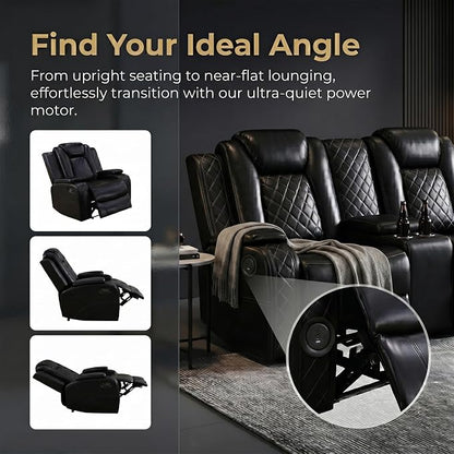4-Piece Leather Power Recliner Sofa Set - Image 6