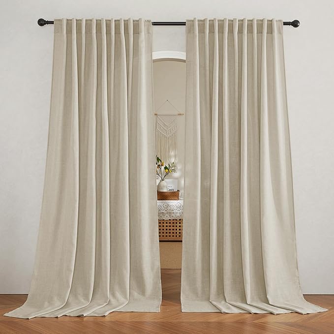 RYB HOME Semi Sheer Curtains for Bedroom, Airy Solid Sheer Window Curtain by RYBHOME