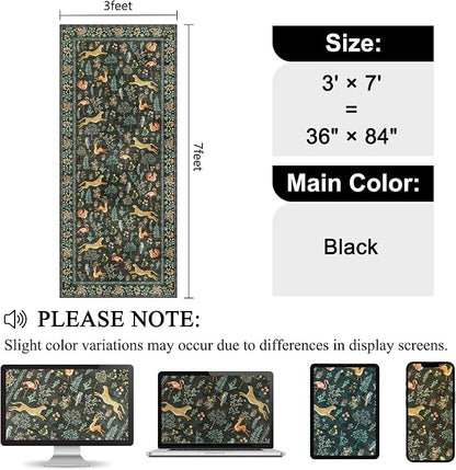 DUKINO 3x7 Hallway Runner Rug, Non Slip Animal Kitchen Runner Rug, Low Pile - Image 2