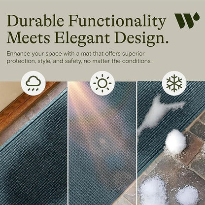 WaterHog Squares Front Door Mat Indoor Outdoor Entrance, All-Weather Mats | - Image 6