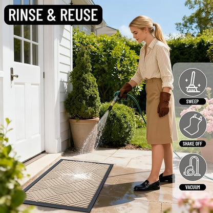 OLANLY Front Door Mat Outside Entrance 47x32, Waterproof Heavy-Duty Doormat | - Image 8