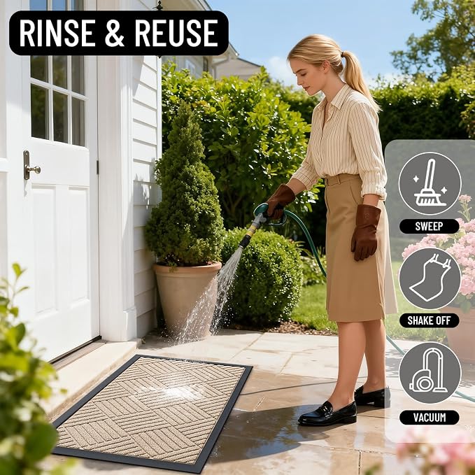OLANLY Front Door Mat Outside Entrance 35x23, Waterproof Heavy-Duty Doormat | - Image 8
