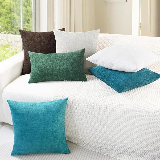 CaliTime Decorative Couch Throw Pillow Covers 20 X 20 Inches Coffee | Pack of 2 - Image 4