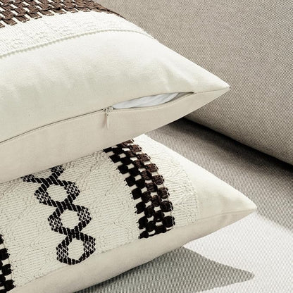 MIULEE Set of 2 Dark Brown Boho Decorative Pillow Covers 18x18 Inch | Fall - Image 5