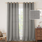 Grey Semi Sheer Linen Curtains 90 Inch Long by LAMIT