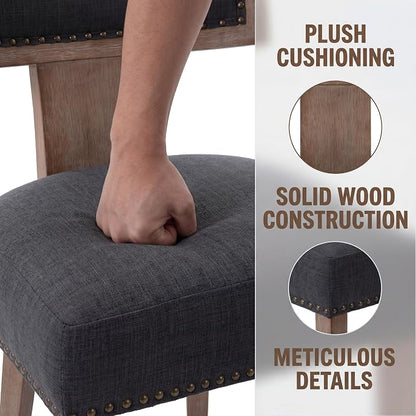 VESCASA Linen Upholstered Dining Chairs - Image 3