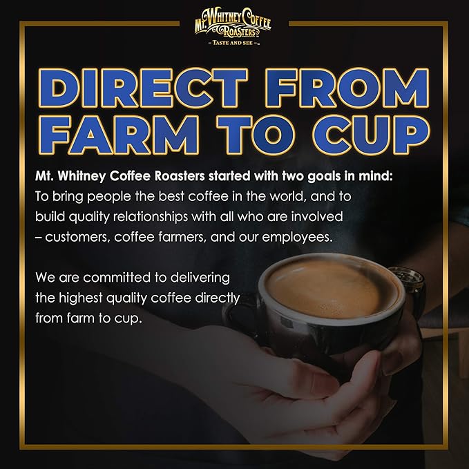 Mt. Whitney Colombia Monte Sierra Organic Single Origin, Medium Dark Roast, Smooth Full Flavored, Low Acid Coffee (Ground, 12 Oz)