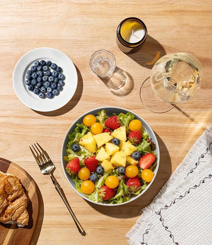 theterra 7.5'' Ceramic Pasta Bowls, Salad Bowls Set of 4, Stoneware Serving Bowls for Fruits, Noodle, Dinner, House-warming Wedding Present, Desert Sage