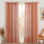 Linen Sheer Curtains 95 inch for Living Room, Soft Thick Light Filtering Boho by LAMIT