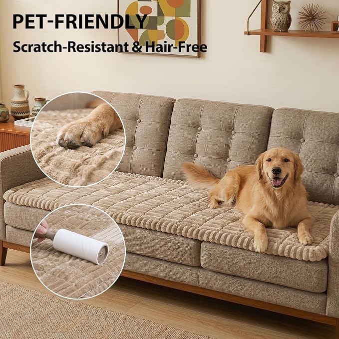Fixwal Waterproof Flannel Dog Couch Cover, 27.6" x 59", Coffee | Integrated TPU - Image 4