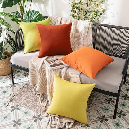 MIULEE Pack of 2 Decorative Outdoor Solid Waterproof Throw Pillow Covers Euro - Image 8