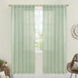 Fresh Green Linen Curtains for Living Room Bedroom 2 Panels | 80 Inch Faux by LAMIT