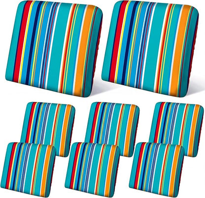 Geyoga 8 Pcs Patio Stretch Sofa Cushion Covers Outdoor Cushion Covers by Geyoga