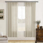 Linen Beige 72 Inch Pinch Pleated Semi Sheer Curtains 2 Panels Set W40xL72 | by Twodrapes