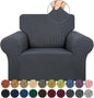 Stretch Chair Sofa Slipcover, Single Couch Cover, Charcoal | 1-Piece Washable by KEKUOU