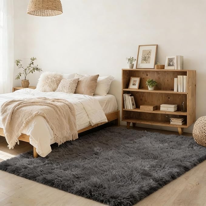 8x10 Area Rug Fluffy Shaggy Ultra Soft Faux Fur Non-Slip Machine Washable Carpet - Image 3