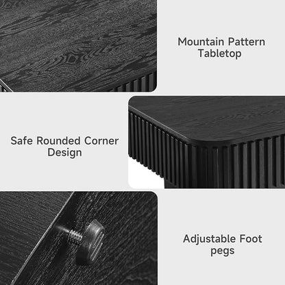 Lift Top Coffee Table for Living Room, Rectangle Handmade Solid Wood Strips - Image 4