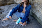 HYDRO CELL Stainless Steel Insulated Water Bottle with Straw - For Cold & Hot Drinks - Metal Vacuum Flask with Screw Cap and Modern Leakproof Sport Thermos for Adults (Teal 24oz)