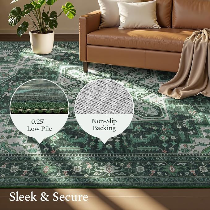 Rugflix 9x12 Area Rugs for Living Room, Machine Washable Rug Non Slip Stain - Image 4