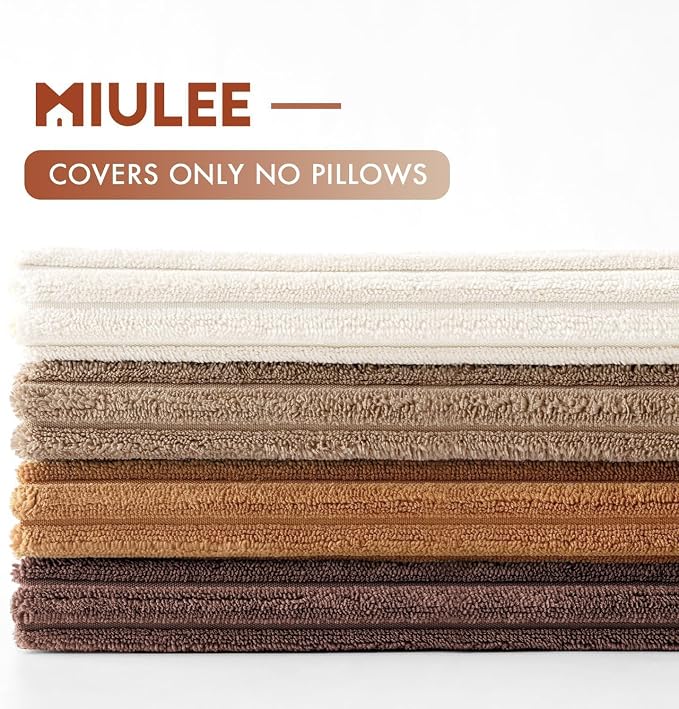 MIULEE Fall Corduroy Decorative Throw Pillow Covers Brown Series 24x24 | Set of - Image 6