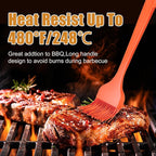 Silicone Basting Brush 2 Pcs Pastry Brush for Oil, BBQ, Grill, Sauce Baking Cooking, Dishwasher Safe (Orange)