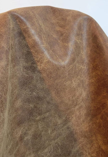 Acorn Medium Brown Distressed Soft faux Vegan PU {Peta Approved Vegan} Leather - Image 5