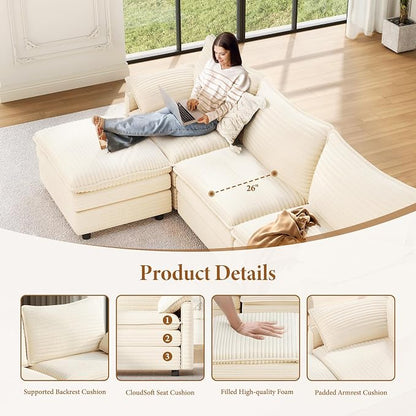 Vesgantti 142" Oversized Sectional Sofa Bed, 8-Seater Modular Sleeper Cloud - Image 4