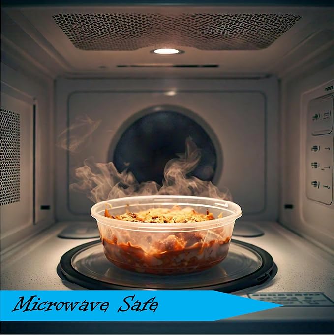 Mr Miracle 8OZ Deli Containers with Lids - 24 Pack of 8 oz Clear Airtight Reusable Plastic Food and Multi-Purpose Deli Containers - Microwave, Freezer, and Dishwasher Safe