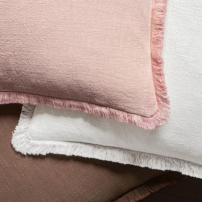 MIULEE Boho Linen Fringe Decorative Throw Pillow Covers White 18x18 | Set of 2 - Image 4