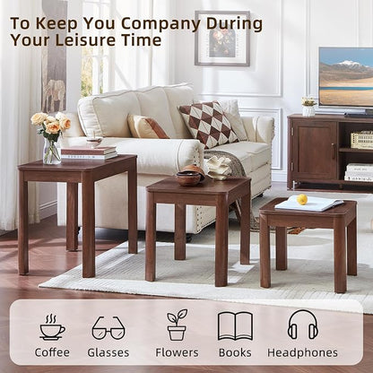 Joaxswe Farmhouse Nesting Tables Set of 3, Living Room Table Set - Image 7