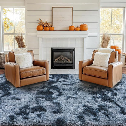 Pionblank 8x10 Rug for Living Room, Fluffy Plush Large Area Rug - Image 3