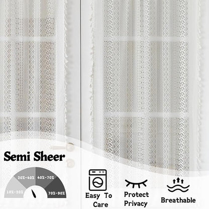 Sutuo Home White French Door Curtain - Image 3