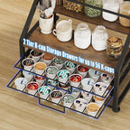 Coffee Pod Drawer Holder K-Cup Holder Drawer for 56 Coffee Pods Storage 4-Tier Coffee Pod Holder Organizer Coffee Station Organizer for Countertop Kitchen Office Coffee Bar Accessories