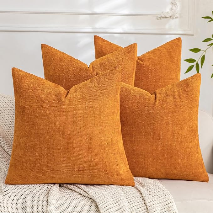 Set of 4 Soft Textured Decorative Throw Pillow Covers 20x20 Inch Cozy Farmhouse by Cozoomy