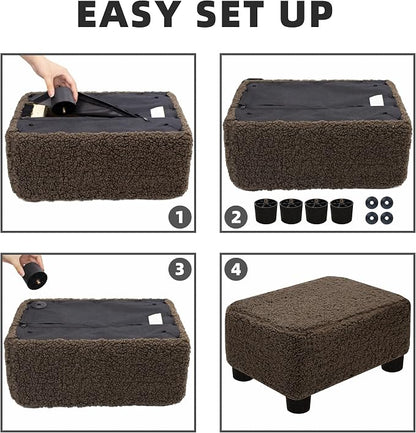 CAROLMADE Small Foot Stool Ottoman Footstool - Image 8