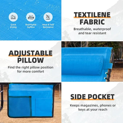Folding Chaise Lounge Chair Bed Set of 2 - Image 6