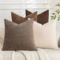 Set of 4 Soft Textured Throw Pillow Covers 18x18 Inch Cozy Decorative Farmhouse by Cozoomy