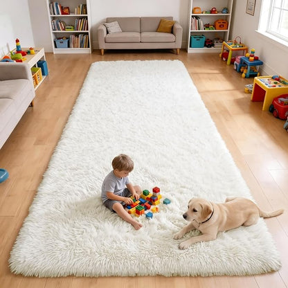 OLANLY 4x12 Area Rugs for Living Room Bedroom, Machine Washable Soft Fluffy by OLANLY
