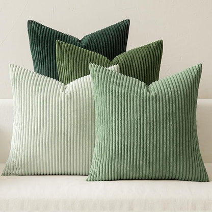 MIULEE Soft Corduroy Decorative Throw Pillow Covers Forest Green 20x20 | Set of by MIULEE